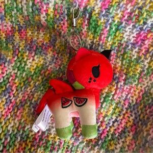 Tokidoki Unicorno Mermicorno Watermelon Clip On Plush 4.5 Inches